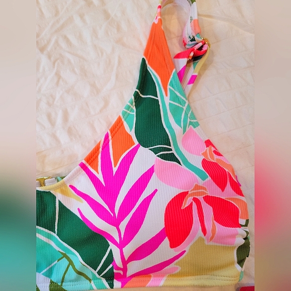 NWT Xhilaration Ribbed Bikini | Multicolored Tropical Print | Size XL - Picture 9 of 11